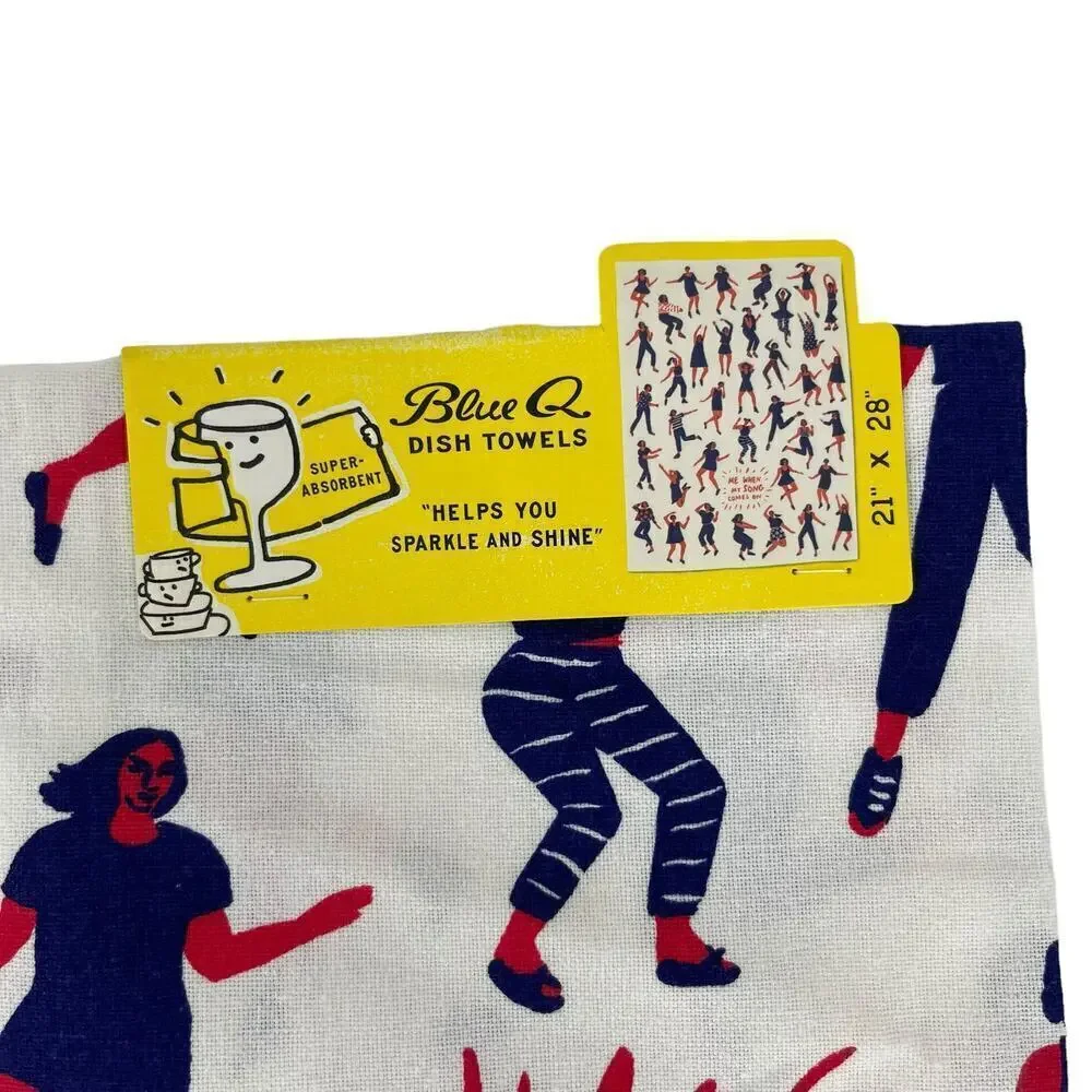 Blue Q Dish Towel Me‎ When My Song Comes On Blue Red White
